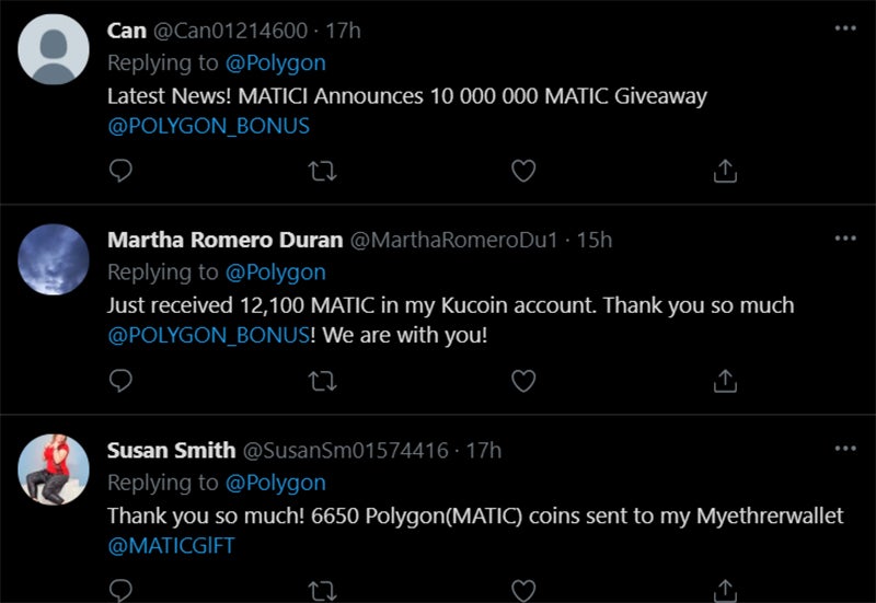 Spam in the place where Polygon tweets. 