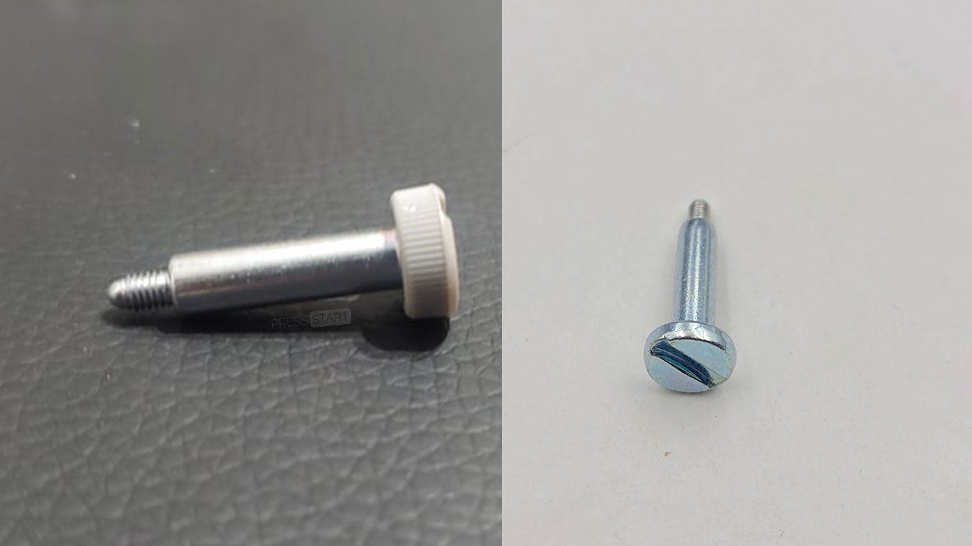 New screw on the left, old one on the right
