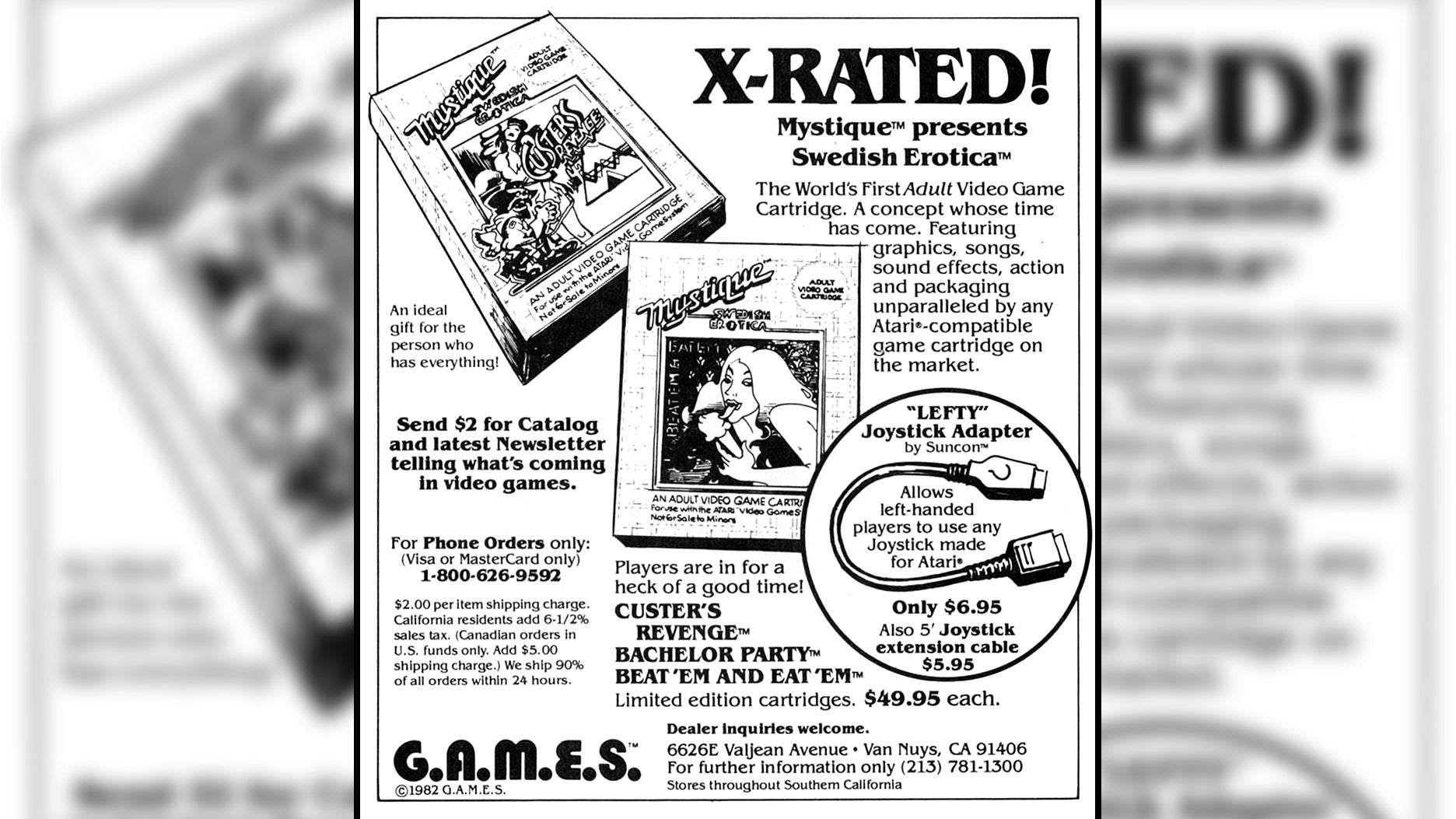 An ad for the Mystique games appeared in the December 1982 issue of Electronic Games against the staffâs wishes.