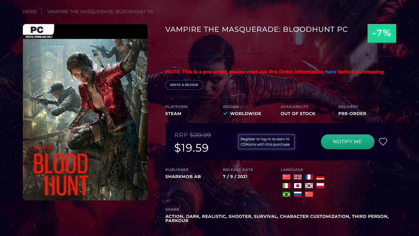 CDKeys’ store page offering a bargain, discounting from the price they just made up