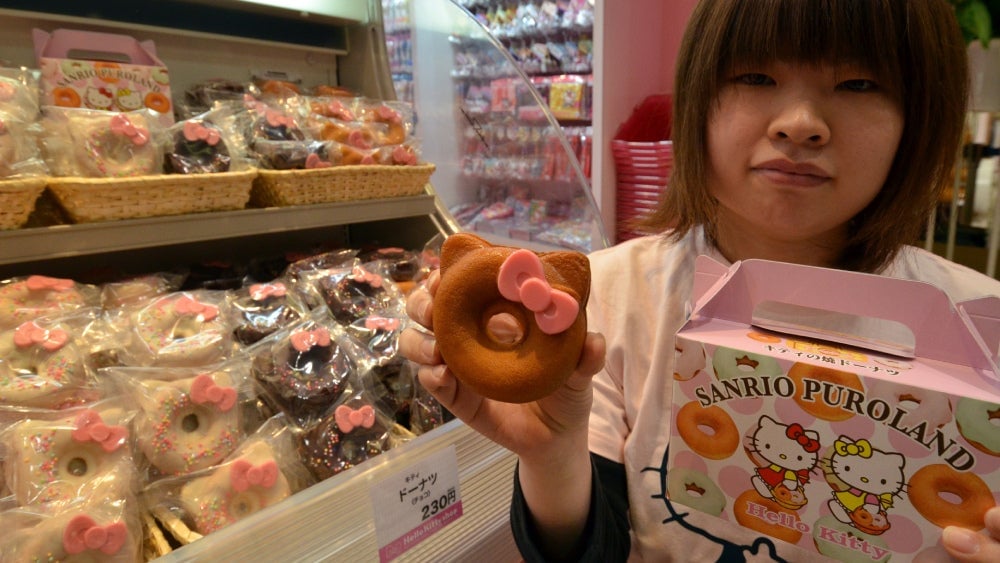 Donuts don’t need cat ears and chocolate ribbons to be kawaii, but all that certainly does help. 