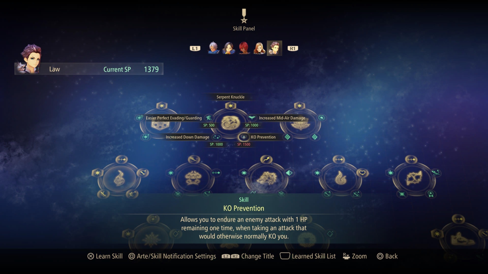 The top three circles are the skill trees that aren’t included in Tales of Arise’s base edition.