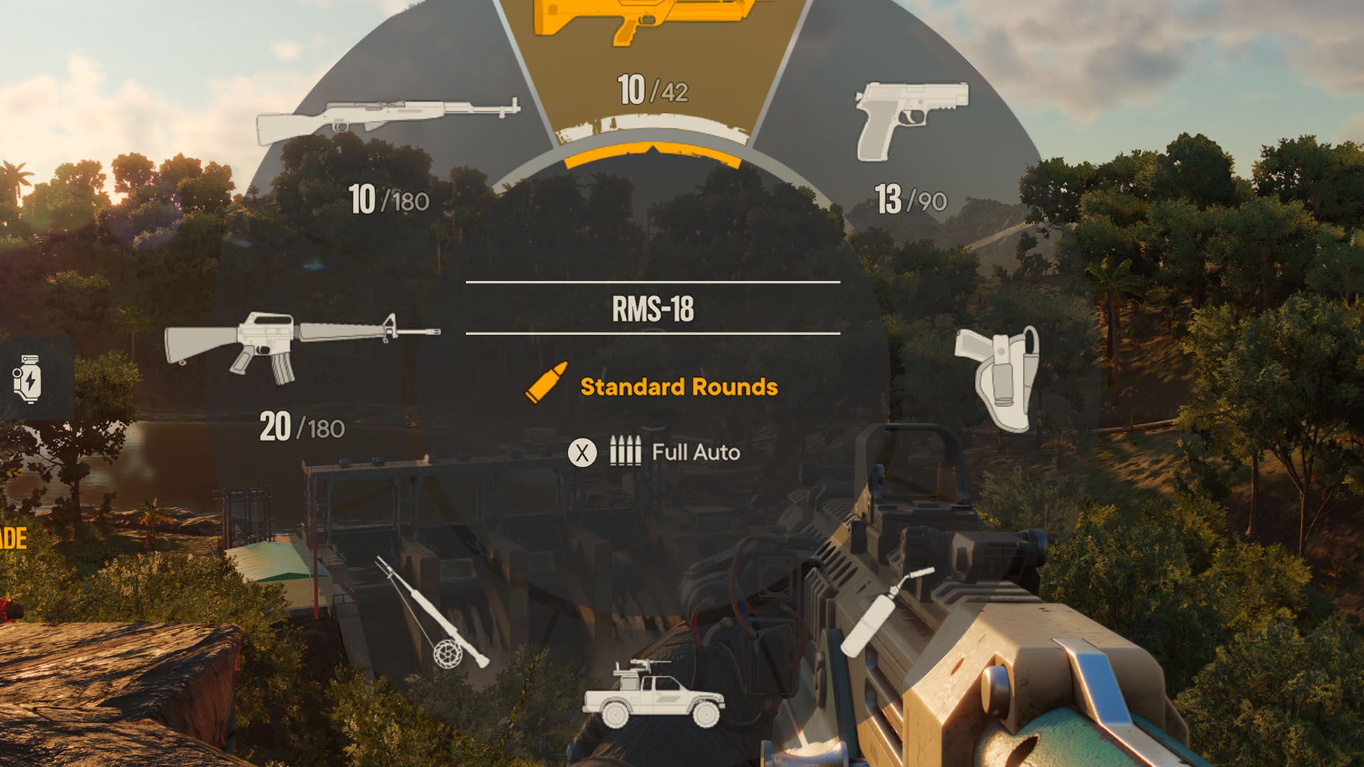 Four bullets means “full auto,” three means “burst,” one means...Yeah, you get it.