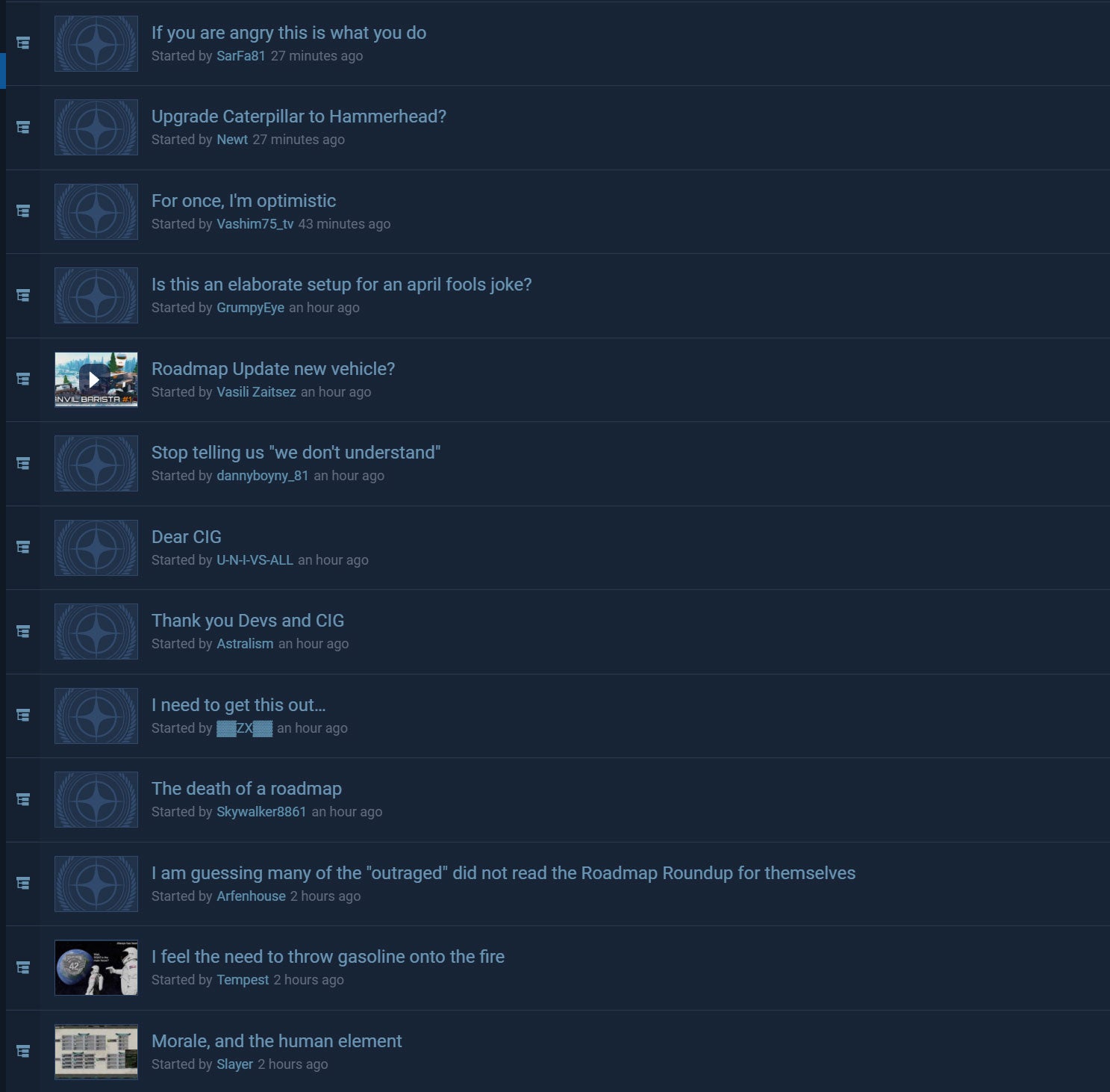 Screenshot: CIG Forums