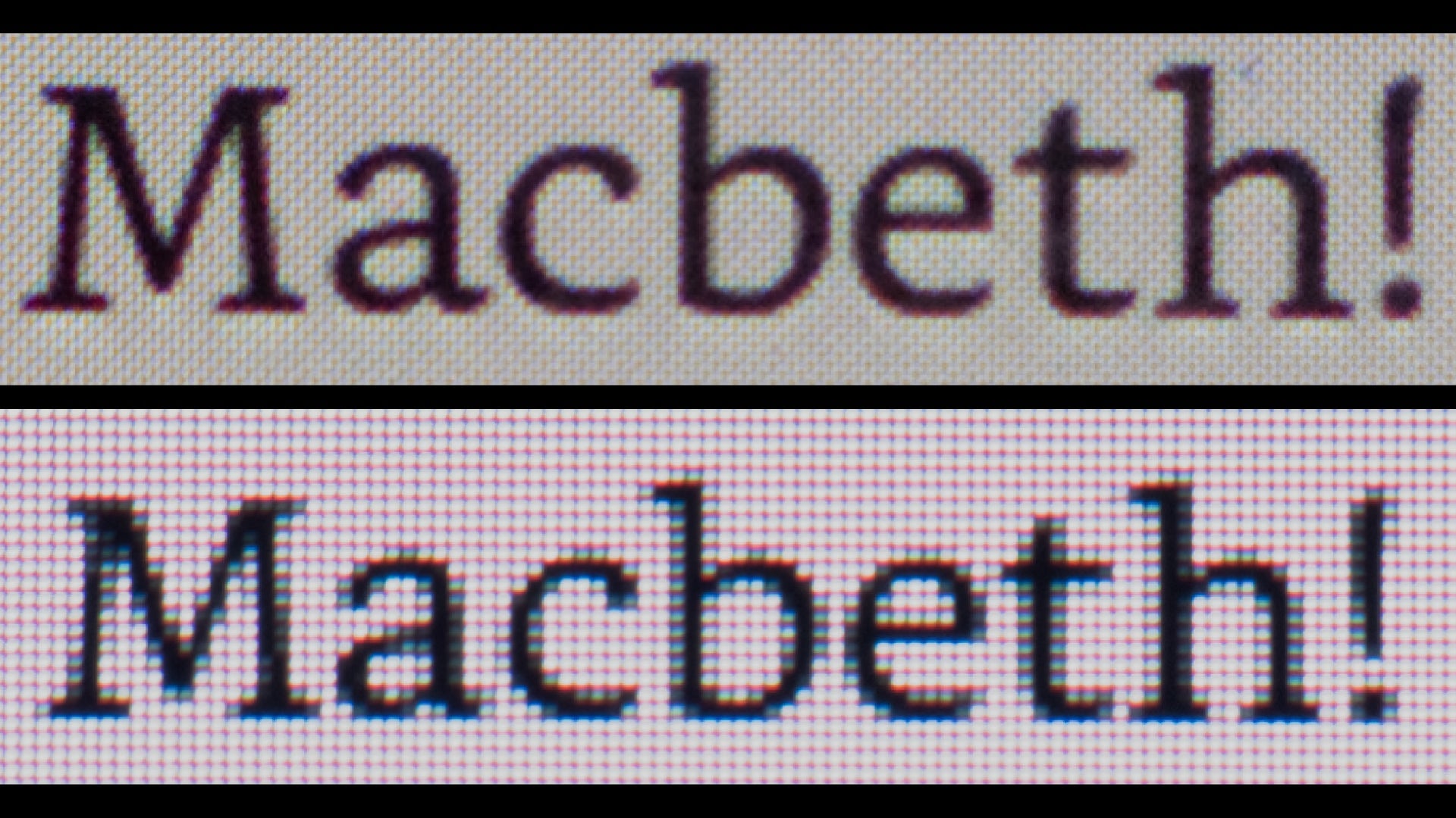 Difference in pixel density: Top is a Google Pixel 6, the bottom is the Steam Deck. 