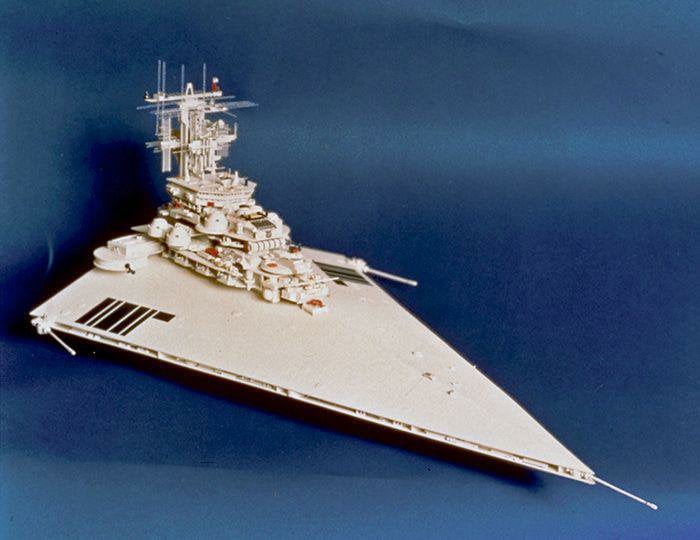 Cantwell’s Star Destroyer design has both its wedge shape and bustling towers already well-established