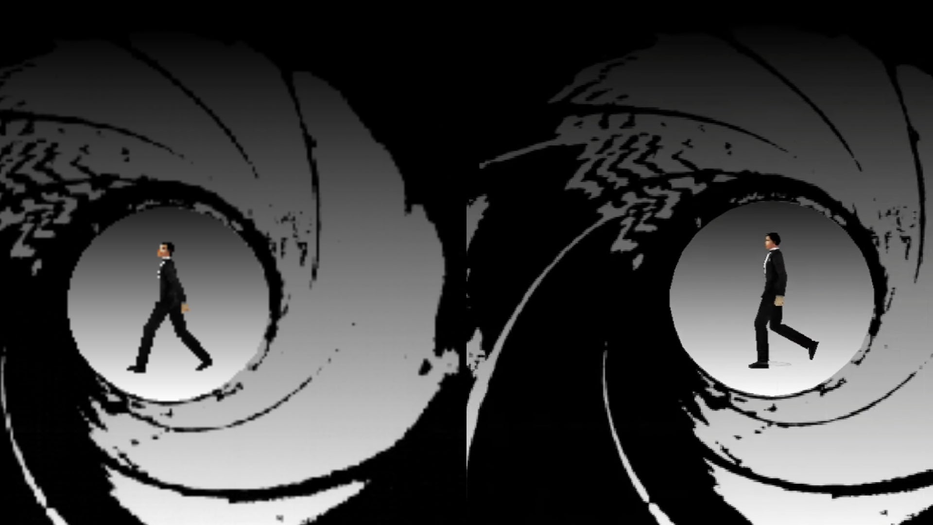 Original GoldenEye (left) vs. remastered GoldenEye (right).