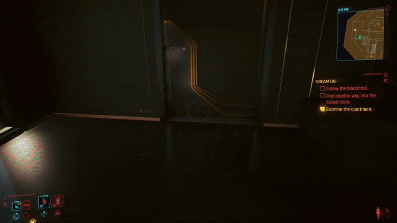 There are many things you can scan in the apartment, but the blood is important for moving the quest along.