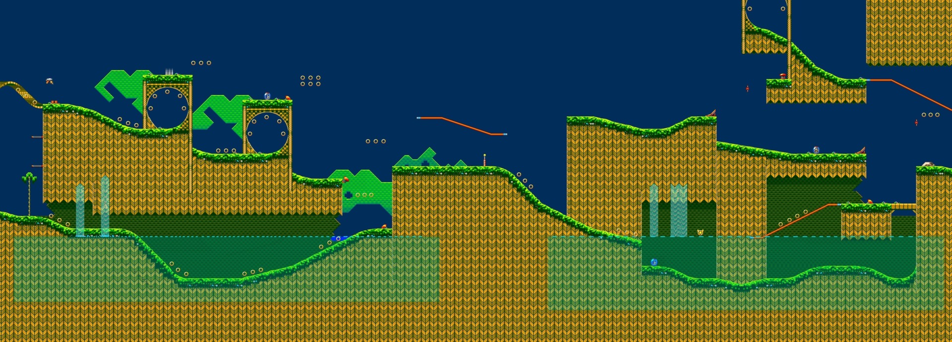The two pools of water, as seen in the level’s map data