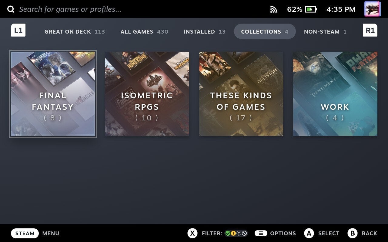 You can sort your Steam library into helpful (or unhelpful) categories, genres, or whatever makes sense to you.