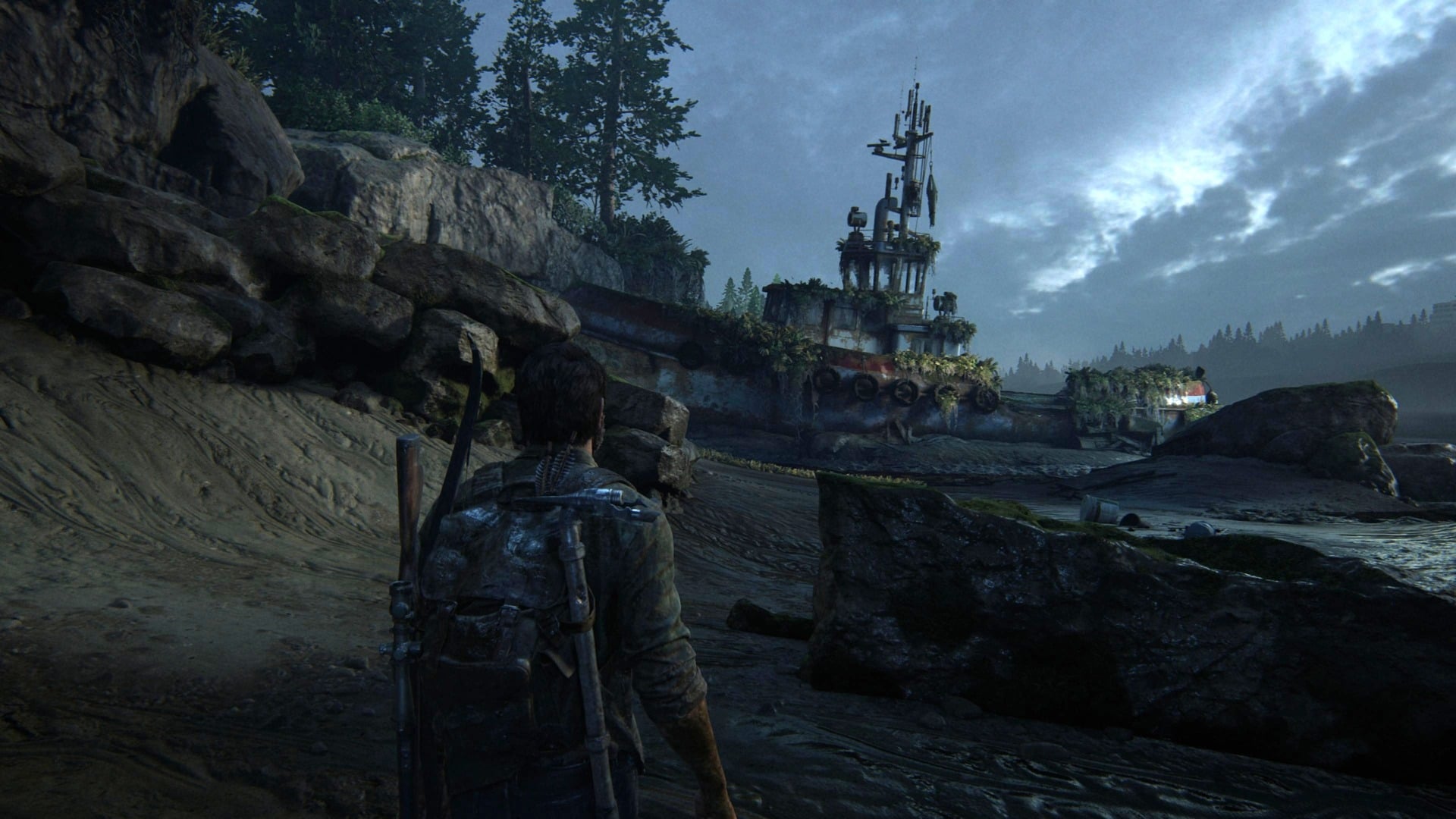 Ish’s boat on the beach near Pittsburgh, which, yeah, probably doesn’t make a lot of sense. 