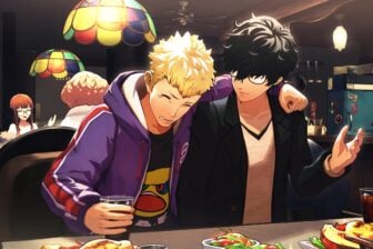 Two guys hang out at a bar.