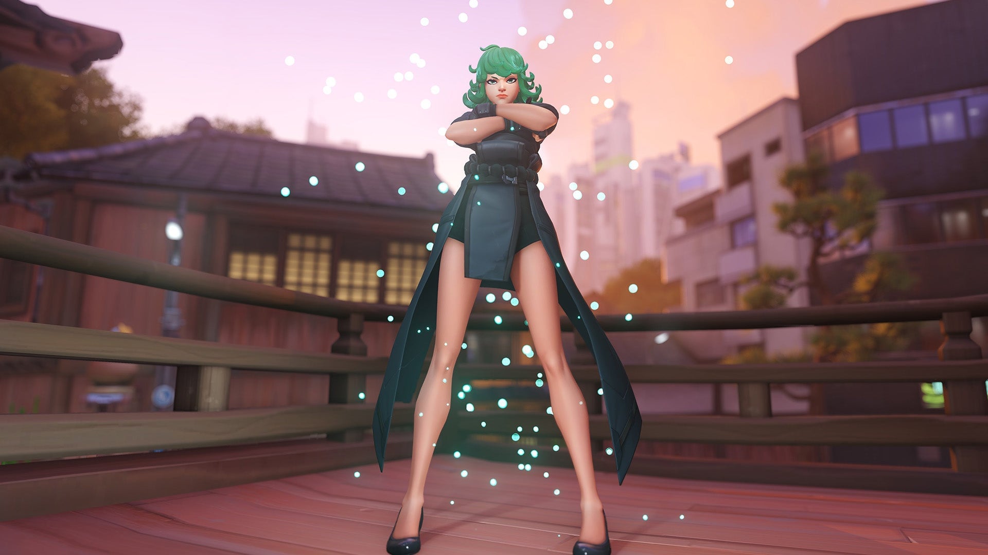 Kiriko’s figure is on full display with this One Punch Man skin. 