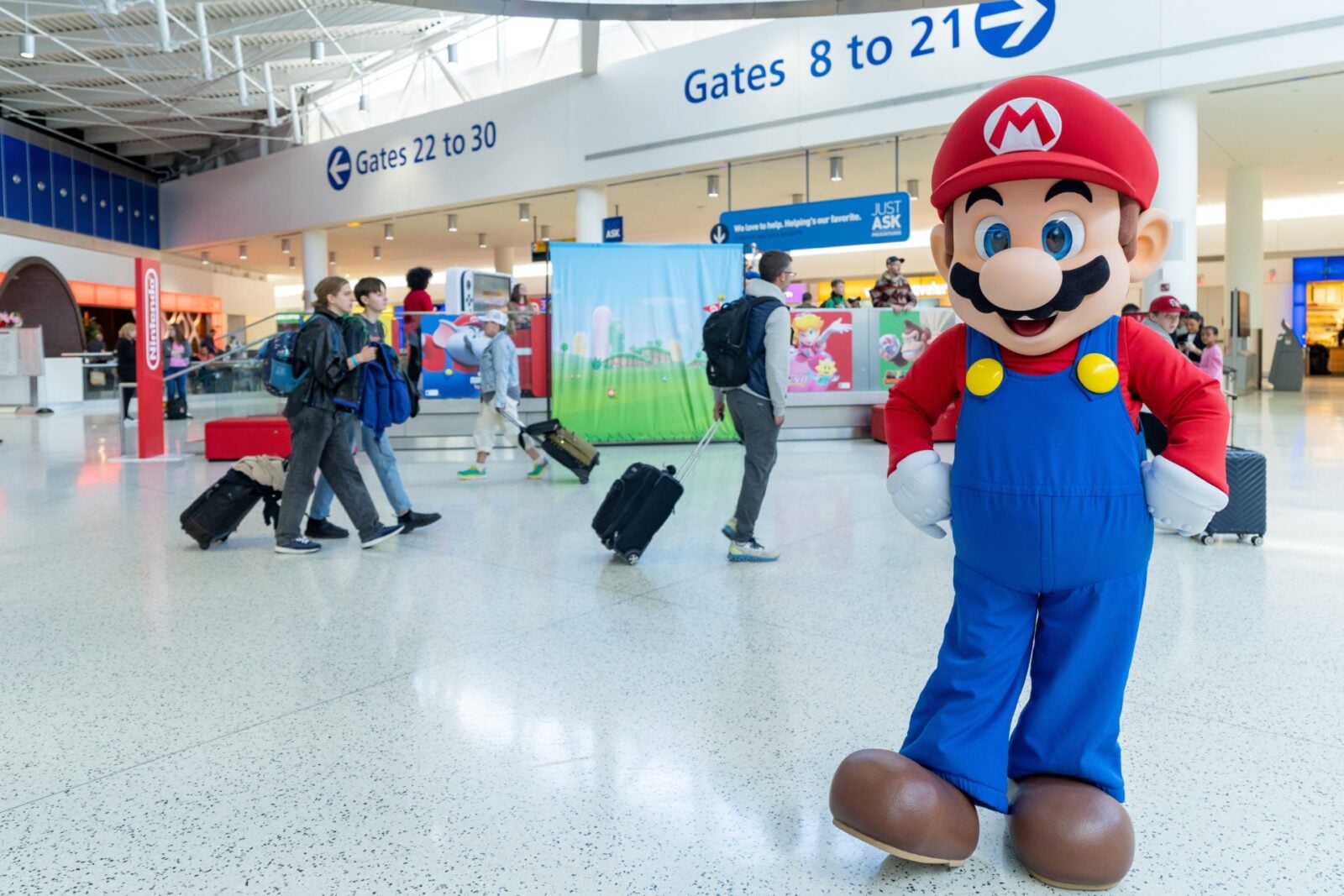 Terminal Mario Nintendo Trapped Mario In JFK Airport For ‘Switch On The Go’ Initiative ...