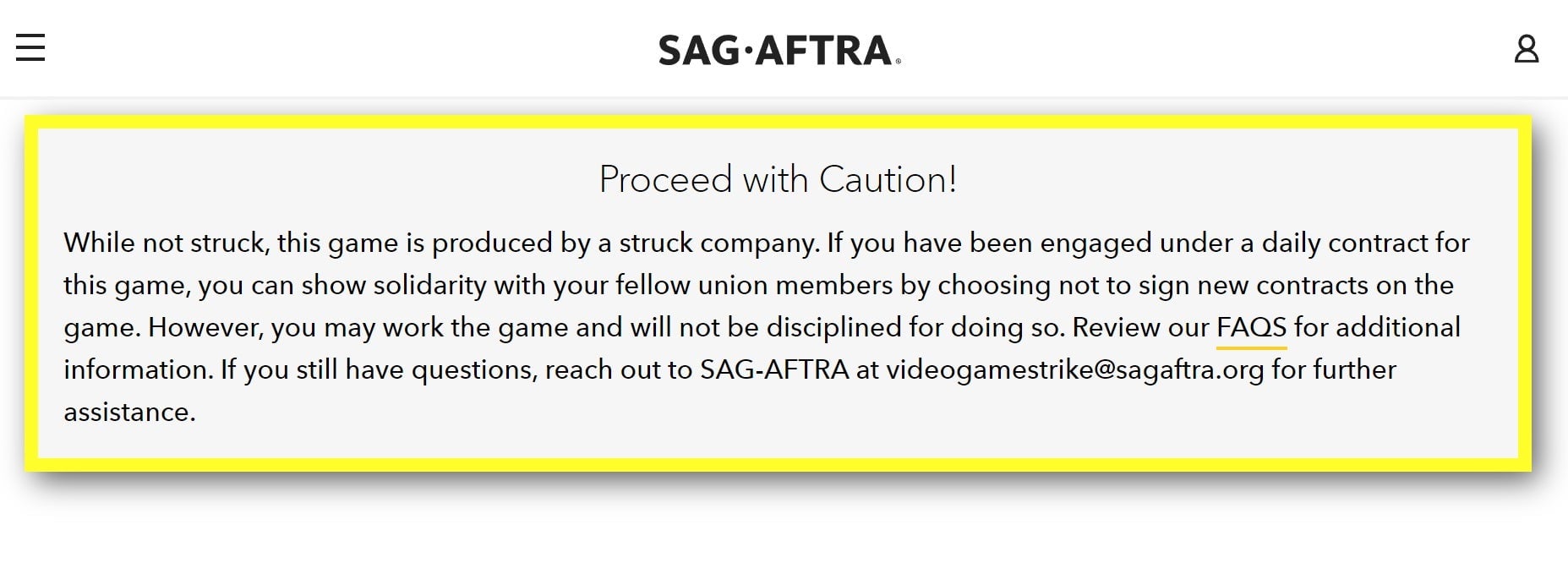 Screenshot: SAG-AFTRA / Kotaku