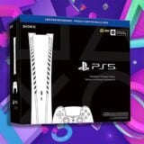 A PS5 is displayed in a box.