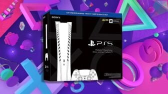A PS5 is displayed in a box.