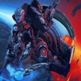 Art shows the characters from Mass Effect.