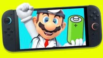 Mario pumps his fist in the air.