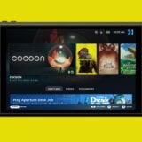 A Steam Deck appears in front of a yellow background.