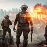 Soldiers go into a battlefield.