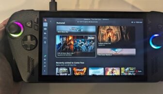 The ROG Xbox Ally X appears on a table.