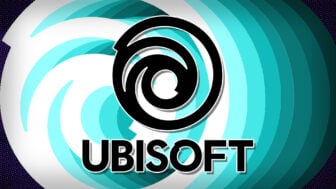 The Ubisoft logo appears in black overtop of a teal background.