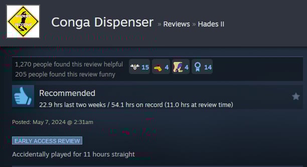 A Steam review says:" Accidentally played for 11 hours straight "