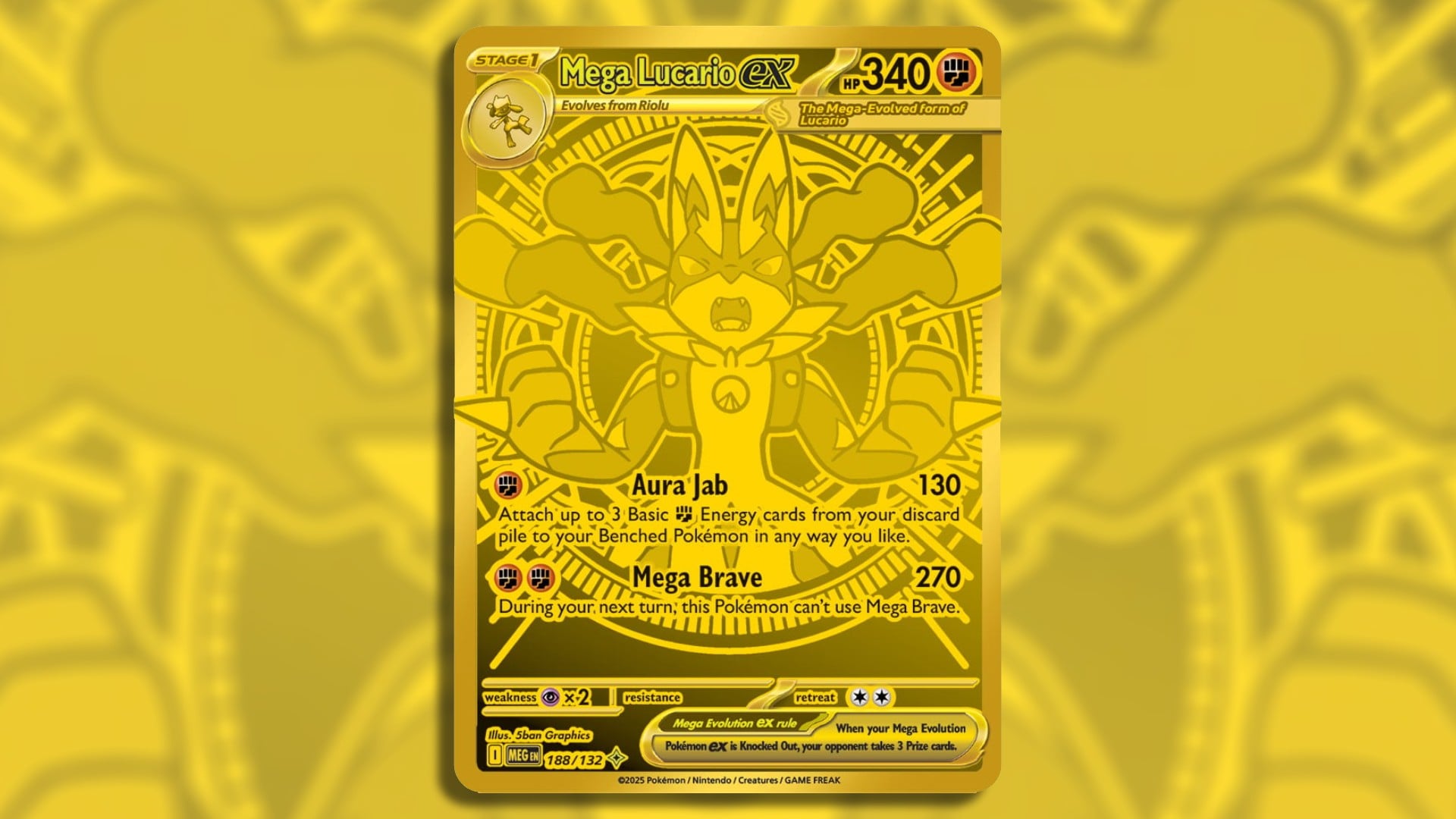 Mega Lucario Ex Gold