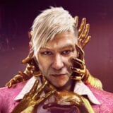 A Far Cry 4 villain is covered in gold hands.