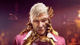 A Far Cry 4 villain is covered in gold hands.