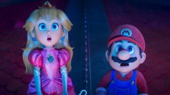 Mario and Peach appear surprised.