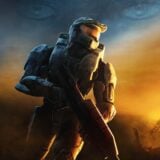 Master Chief appears at sunset.