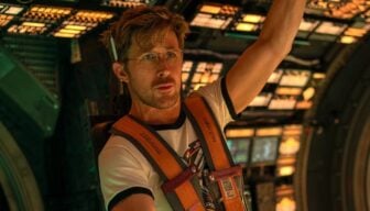 Ryans Gosling controls a space ship.