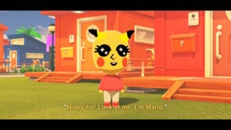 Tomodachi Life: Living the Dream screenshot showing a badly created Pikachu Mii saying "Hidey-ho! Look at me. I'm Mario."