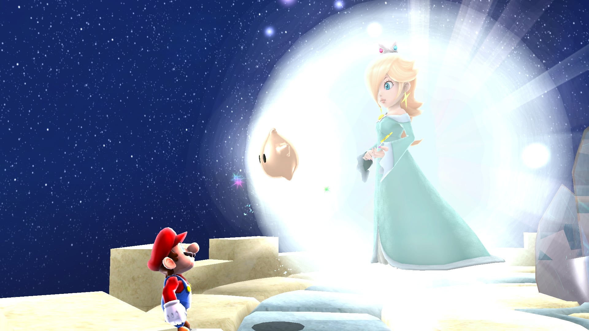 Mario meets Rosalina. 