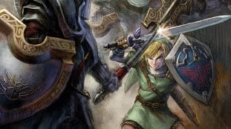 Link fights a knight.