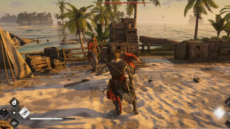 A GIF shows pirates fighting. 