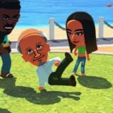 Miis are dancing by the sea.