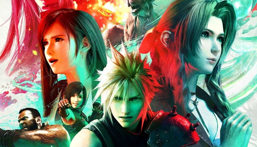 TIfa, Aerith, and Cloud appear in art for FF7.