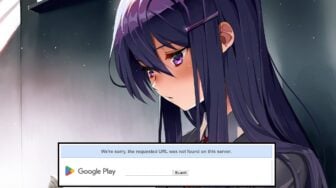 An anime girl appears sad over a Google removal.