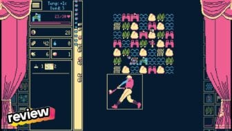 A game screen displays icons and someone hitting a baseball.