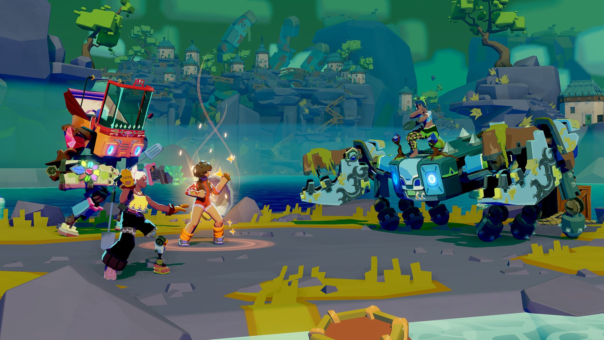 A party of fighters arrives in a swamp.