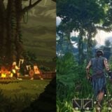 Pixel art dwarves and a hyper-realistic pirate adventure in the wilderness.