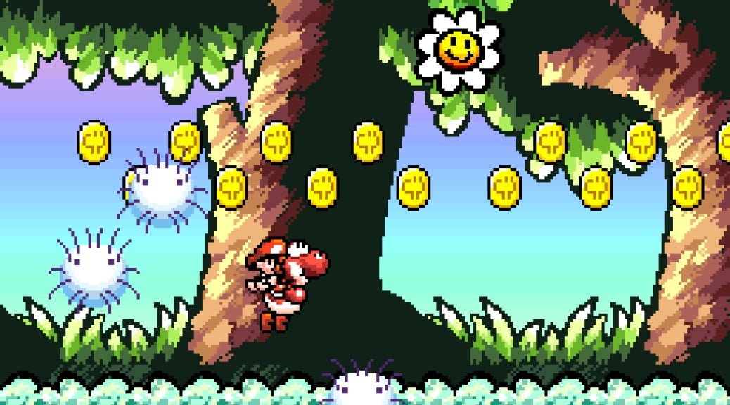 Yoshi collects coins. 