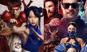 Art shows characters from the Street Fighter and Mortal Kombat 2 movies.