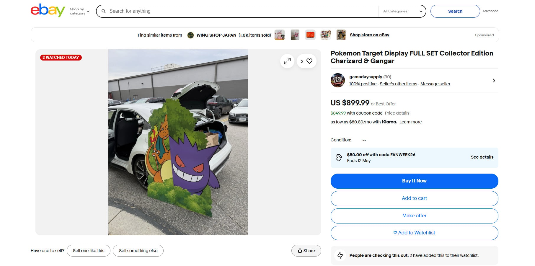 ebay listing pokemon target display