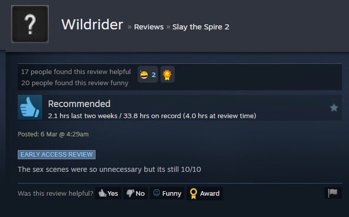 Slay The Spire 2 The Sex Scenes Were Unnecesary But