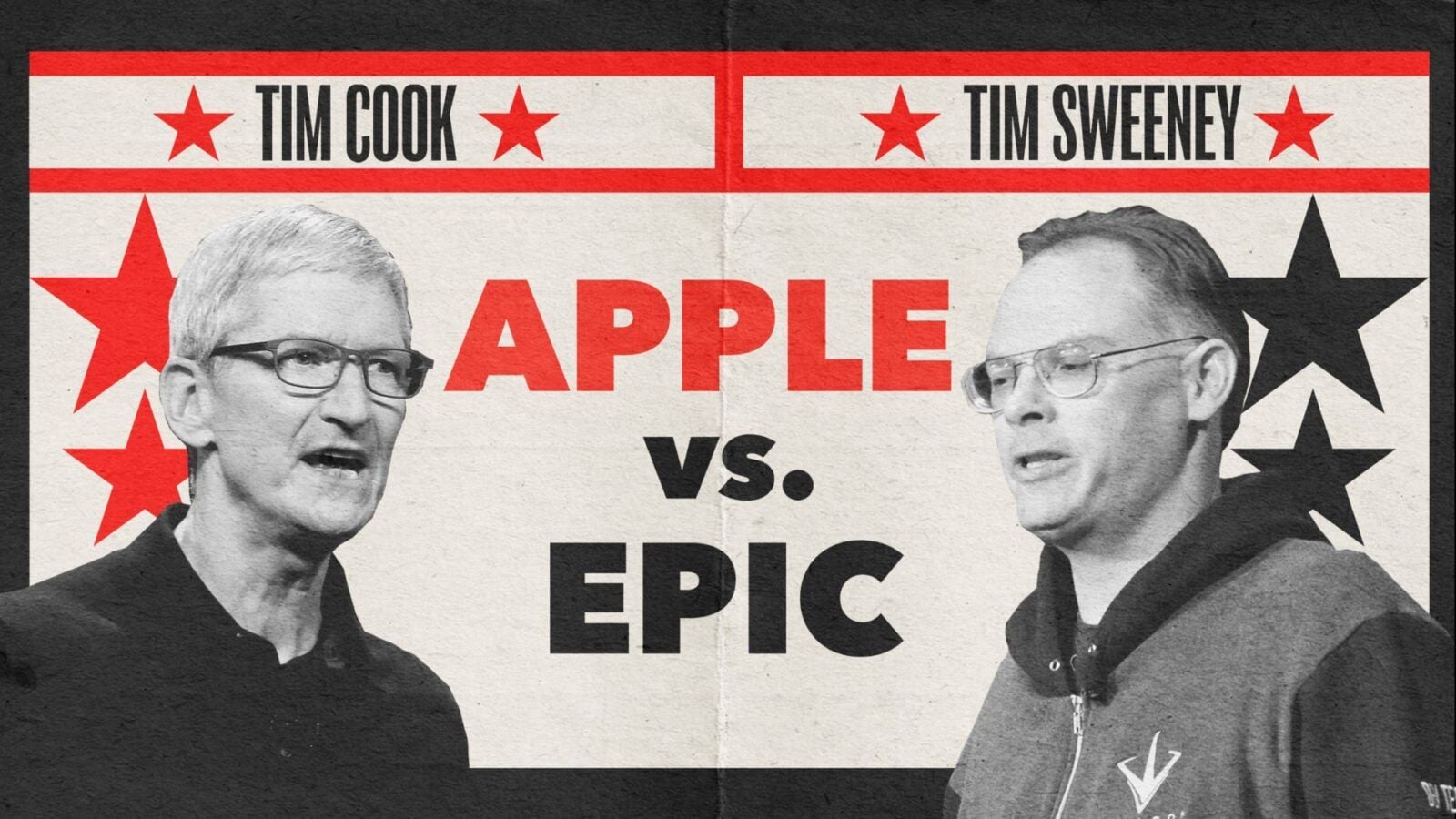 Tim Cook and Tim Sweeney in battle.