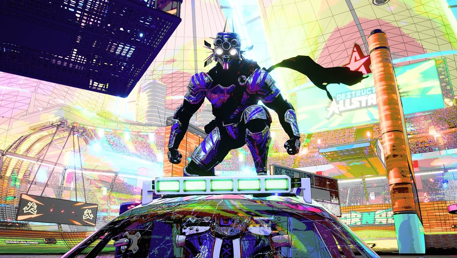 A derby drive stands on a car.